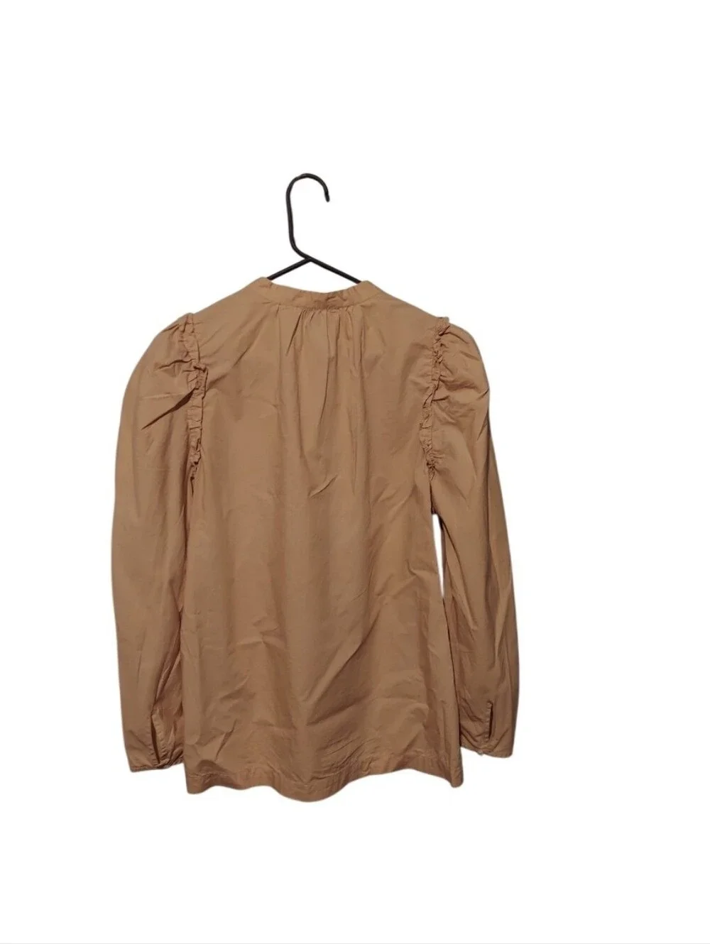 J. Crew Puff Sleeve Cotton Poplin Popover Top Blouse Size Medium Preppy Boho